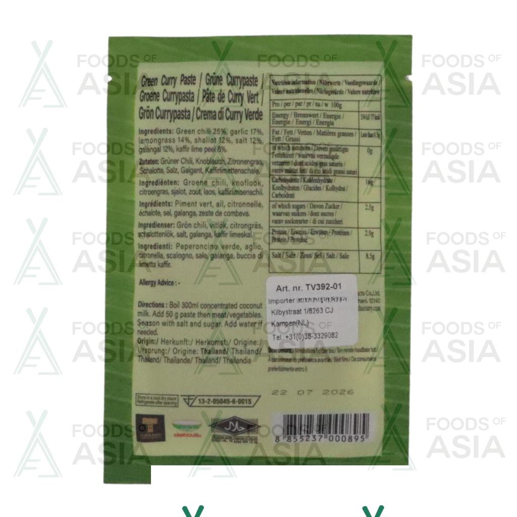 NITTAYA Curry Paste Green Vegan 50g