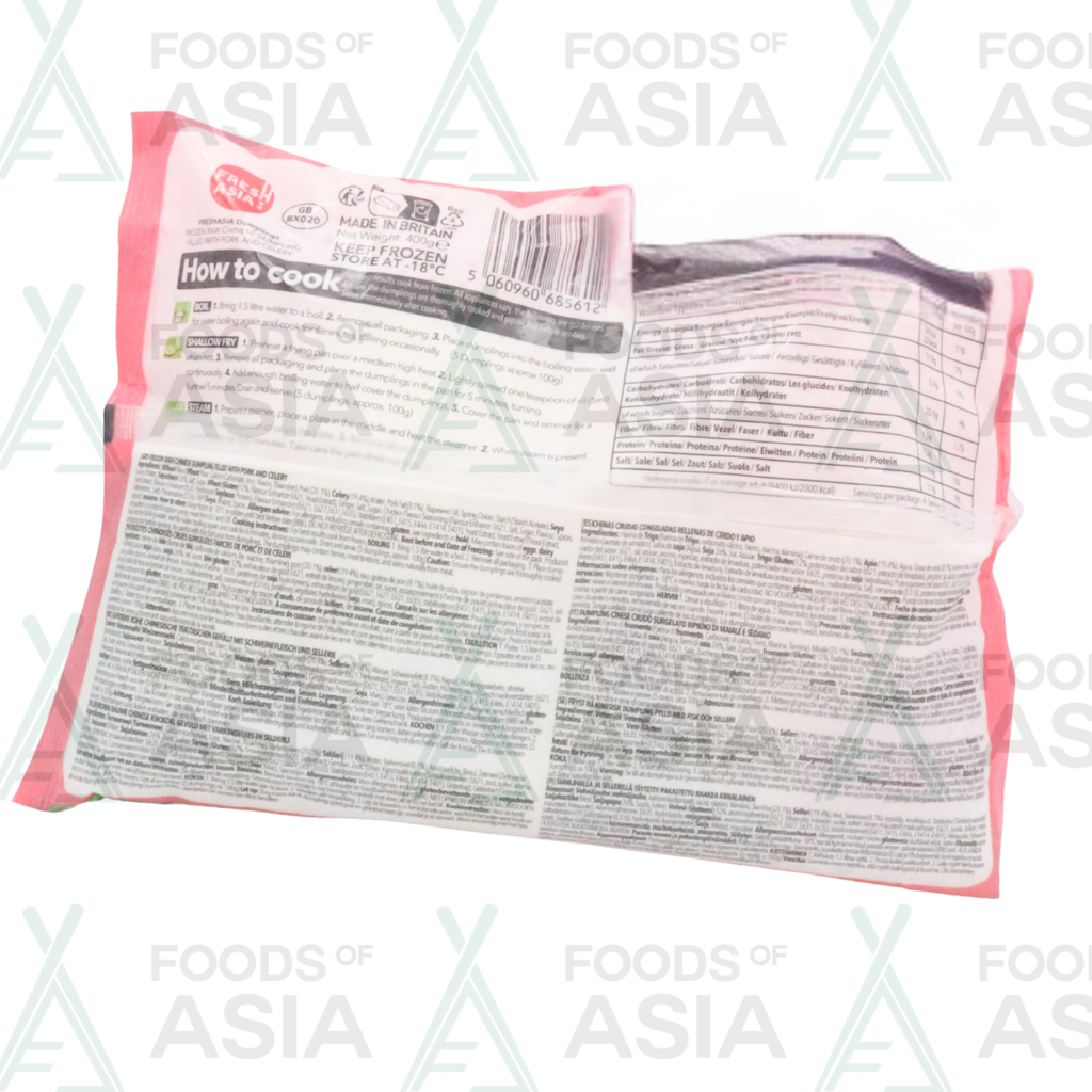 Fresh Asia  Pork & Celery Dumplings 400g