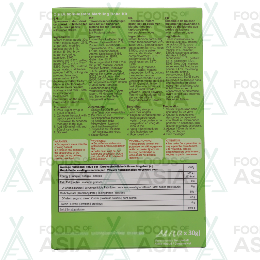 O's bubble Instant Boba Matcha 240g
